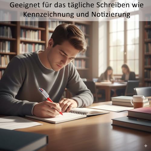 JcvPot 14er Mehrfarbiger Kugelschreiber, 4 Farben Kugelschreiber, Mehrfarben kugelschreiber Für Büro, Schule, Kreatives Schreiben Und Zeichnen, 14.7 * 1.2 cm