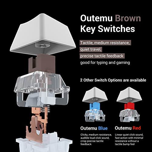 Redragon K552 Mechanical Gaming Keyboard Rgb Led Backlit Wired With Anti-Dust Proof Switches For Windows Pc (White, 87 Key Brown Switches) #TOP3