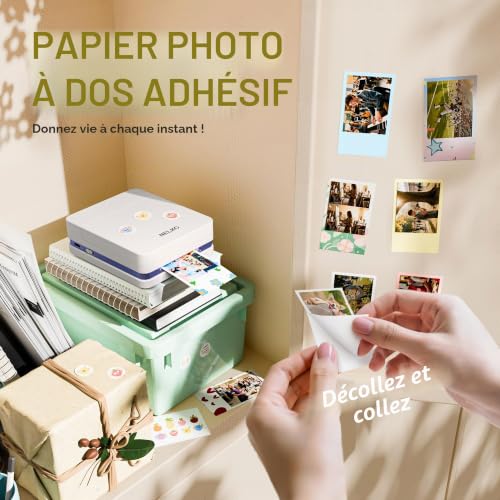 Nelko Papier Photo Autocollant PP01 52.3x90mm Blanc x100 – vue 3