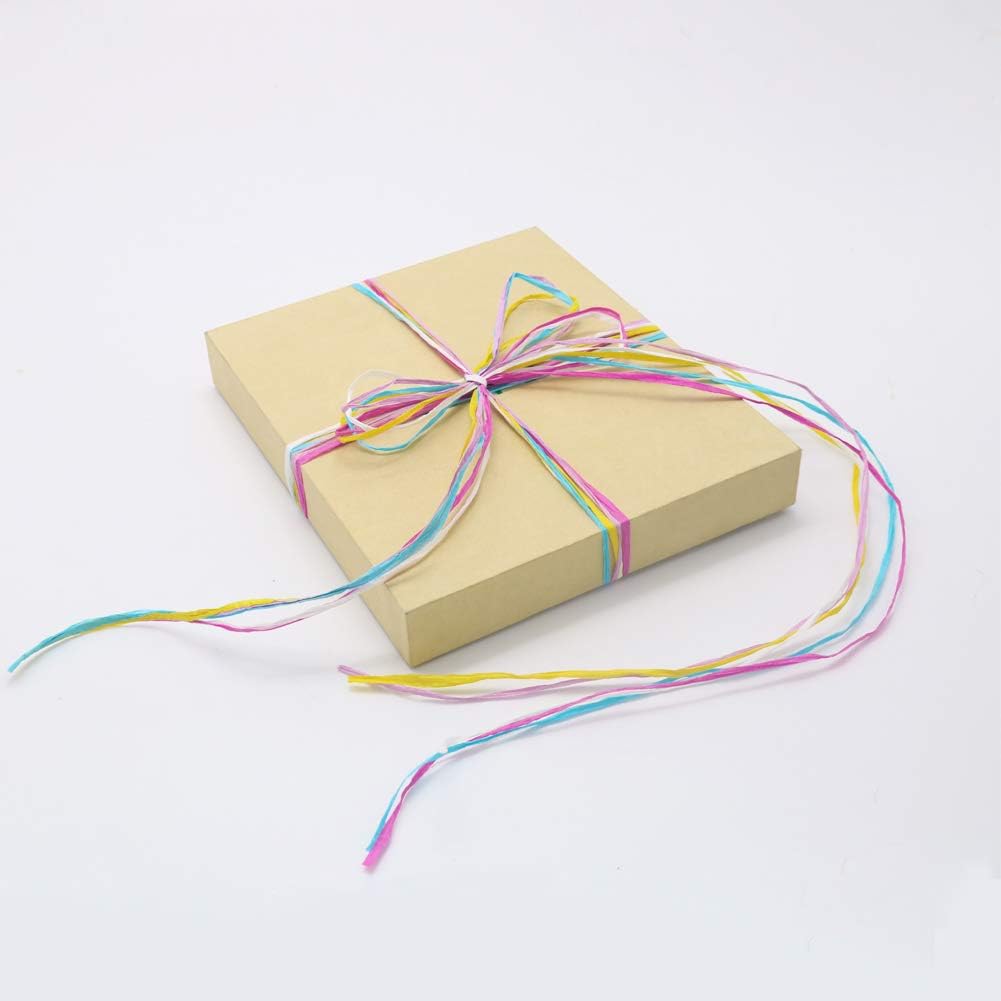 Tenn Well Colored Raffia Ribbon, 3/16 inch by 328 Feet Matte Paper Craft Ribbon for Gift Wrapping, Gift Box Packing, Party Decor and Craft Projects