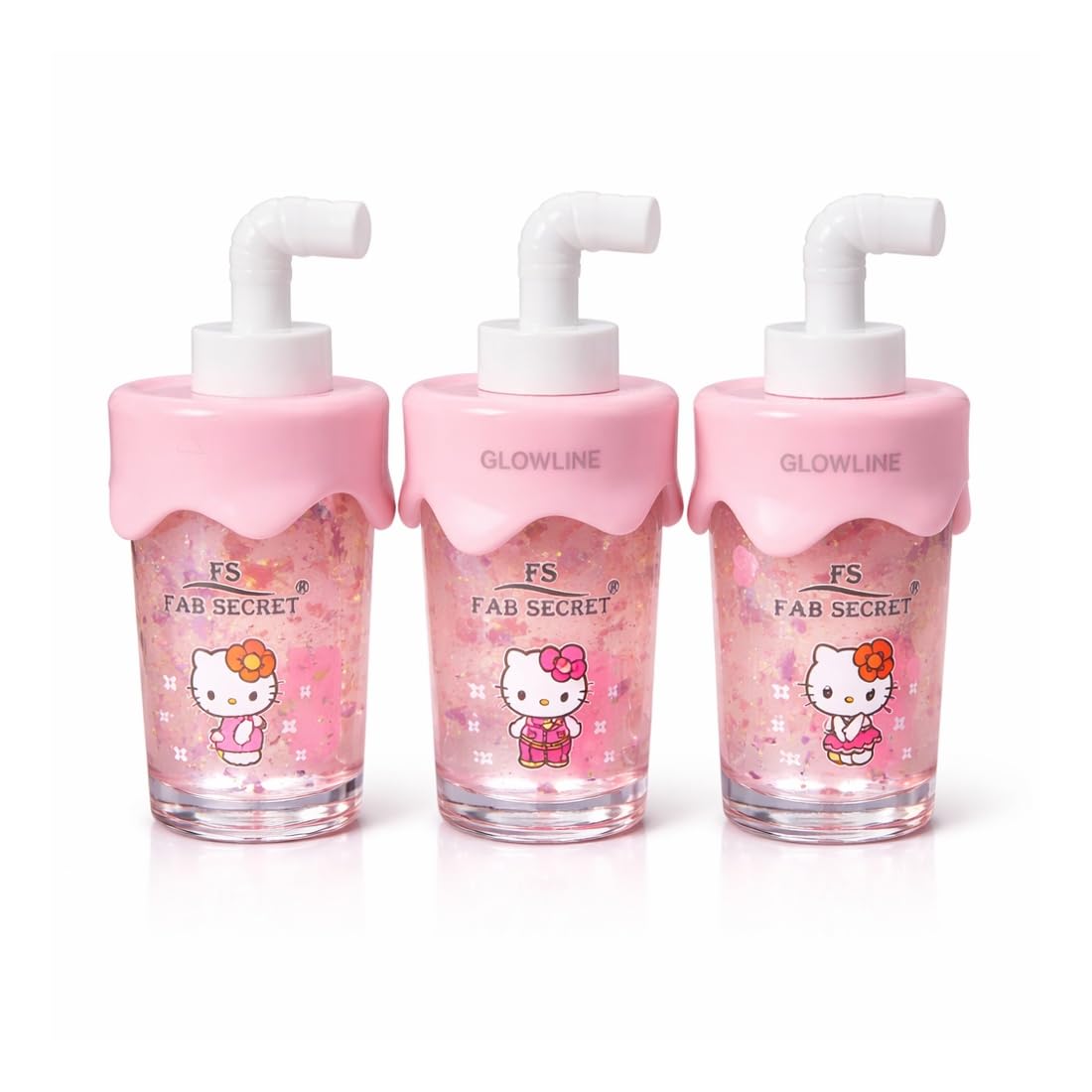 GLOWLINE Fab Secret CRAZY GIRL Beverage Bottle Lip Oil Set, Moisturising High-Shine Gloss, 3 Pack-picture-14