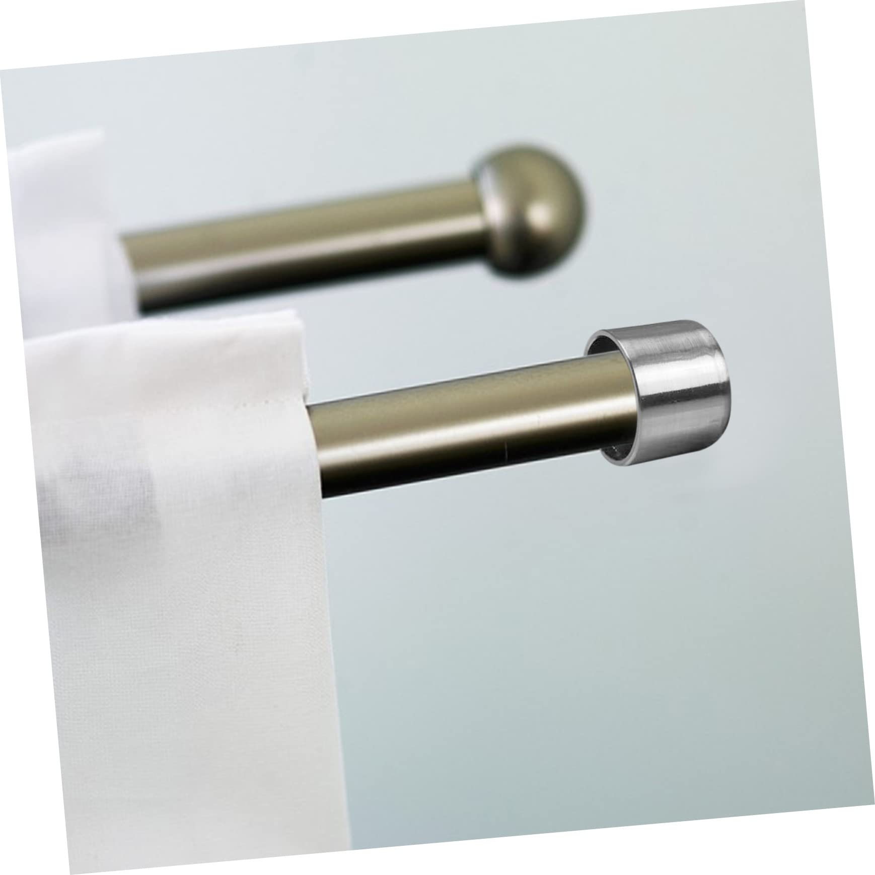 4 Set di Terminali per Aste per Tende in Metallo Cromati Spazzolati Facili da Installare 2 Pezzi*4