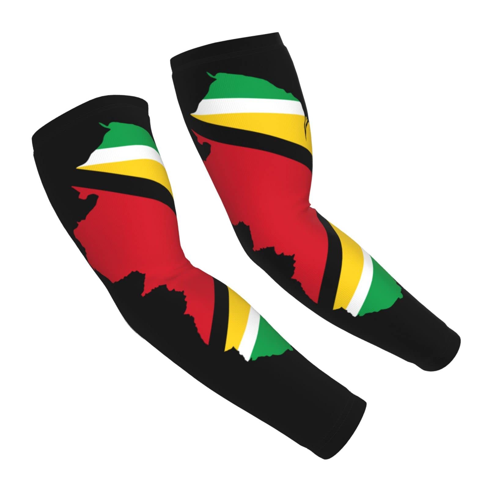 CUTEDWARF Guyana Flag Map Sun Protection Arm Long Sleeve Protector Unisex Outdoor Sports Protective Sleeve Guard