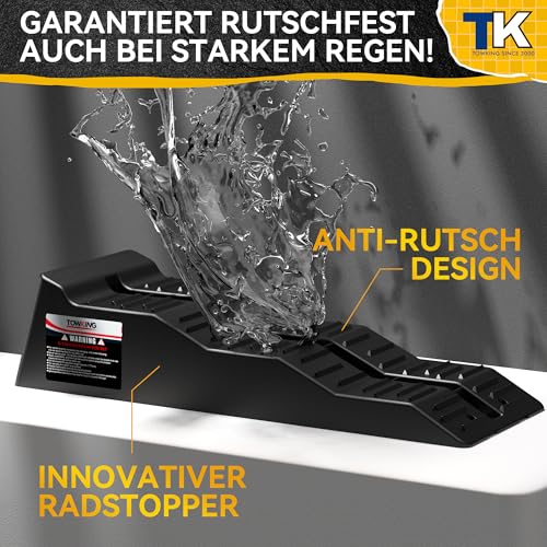 TOWKING Auffahrkeile für Wohnmobil -2PCS/1SET,Die maximale Tragfähigkeit beträgt bis zu 10 Tonnen - Auffahrkeile für Wohnwagen Wohnmobil & Anhänger (Schwarz Auffahrkeile)
