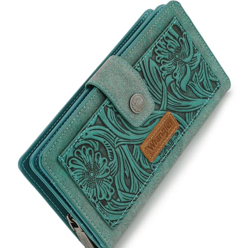 Montana West X Wrangler Tooling Flower Wallet Women Bifold Phone Wallet Large Capacity Credit Card Cash Wallets, Card Cases & Money Organizers Ladies Female Western Wallets with RFID Lining by Montana West - Image 5