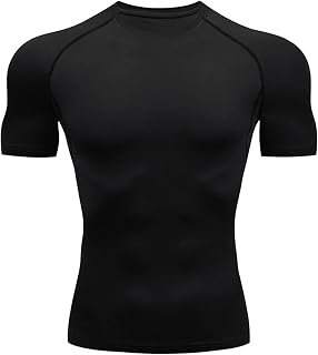Men Slim Fit Compression Athletic T Shirts Quick Dry Lightweight