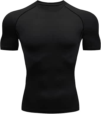 Amazon.com: Compression Workout Shirts for Men Short Sleeve Crewneck