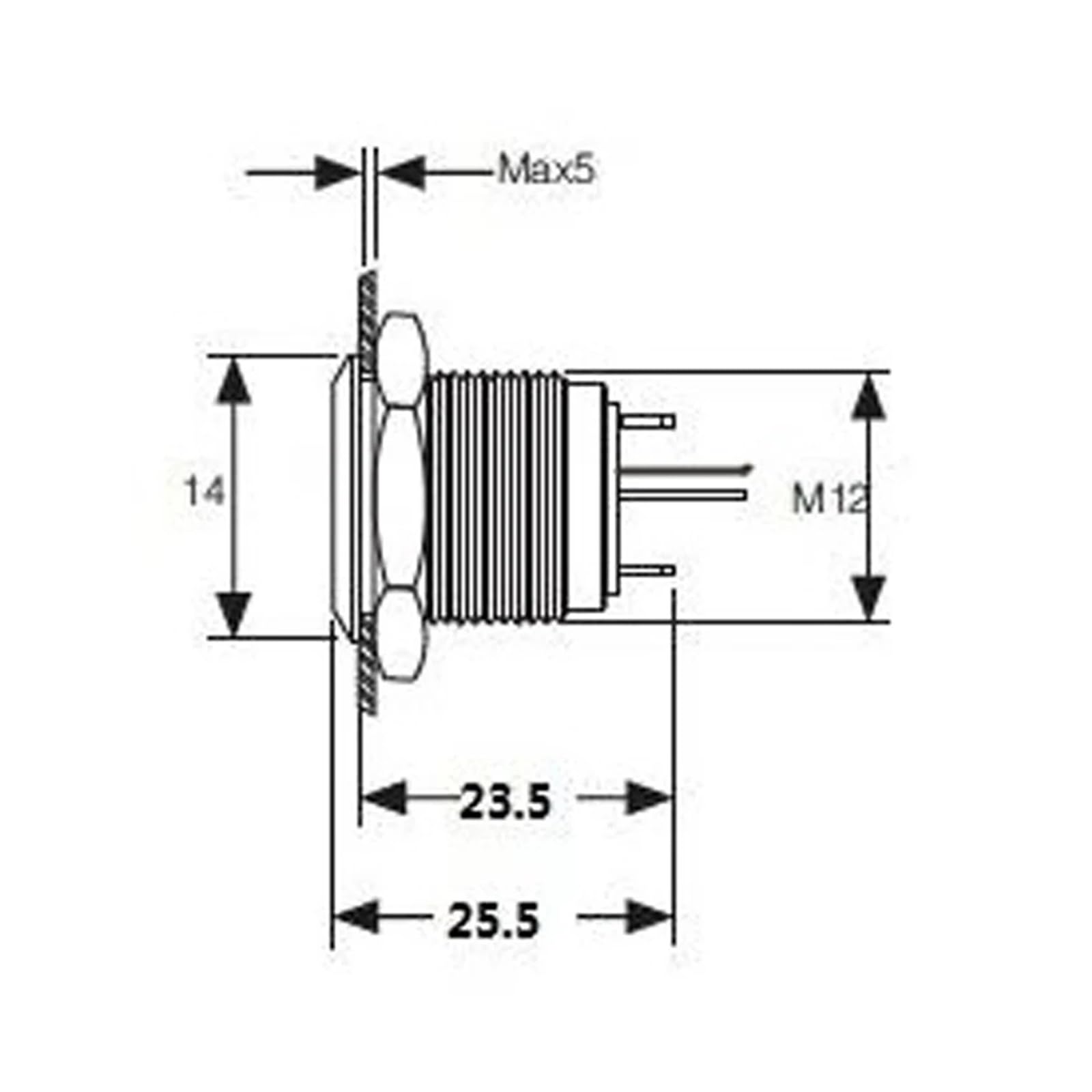 1 szt. 12 mm LED 12 V 24 V 220 V metalowy przełącznik przyciskowy podświetlany wodoodporny przycisk blokujący samoblokujący (zielony, 220 V)