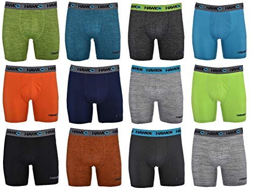 Mens Performance Boxer Briefs - 12-Pack Athletic Fit No Fly Breathable Tagless Underwear S-5XL Regular or Plus Size Assorted2