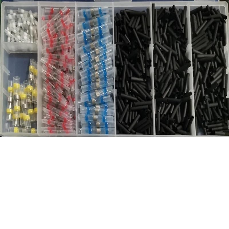 800 pz/scatola Manicotto di Tenuta di Saldatura Termorestringenti Connettori Filo Butt Kit Terminali Cavo Impermeabile Connettori Elettrici Kit di giunzione