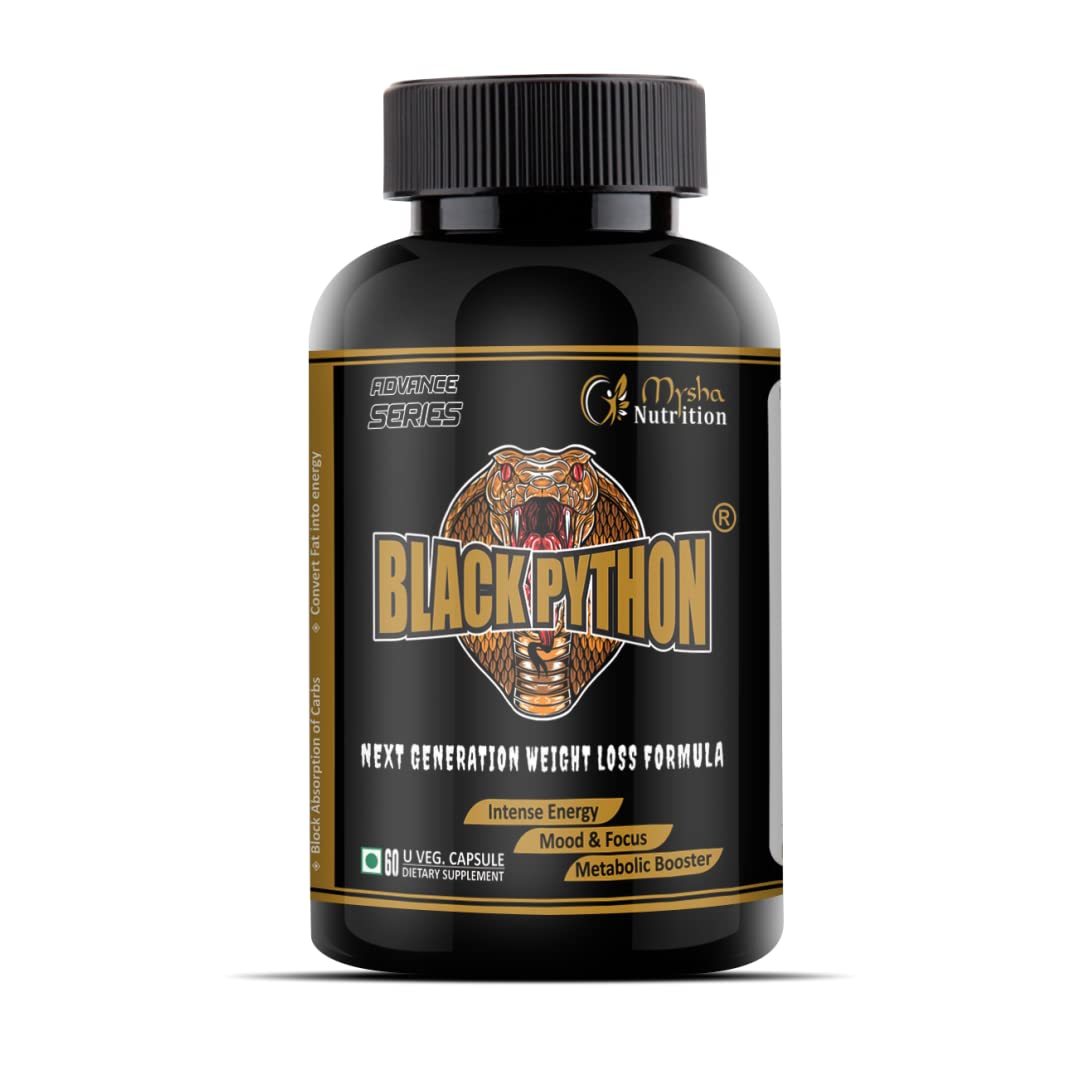 Mysha Nutrition Black Python | Made Up Of L-Carnitine, Green Tea, Green Coffee, Caffeine, Ephedra, Gymnema | Advanced Weight Management Brand for Men & Women | Feel the Effects, 60 Capsules, Pack of 1 (B08HRRXGBW) Amazon Price History, Amazon Price Tracker