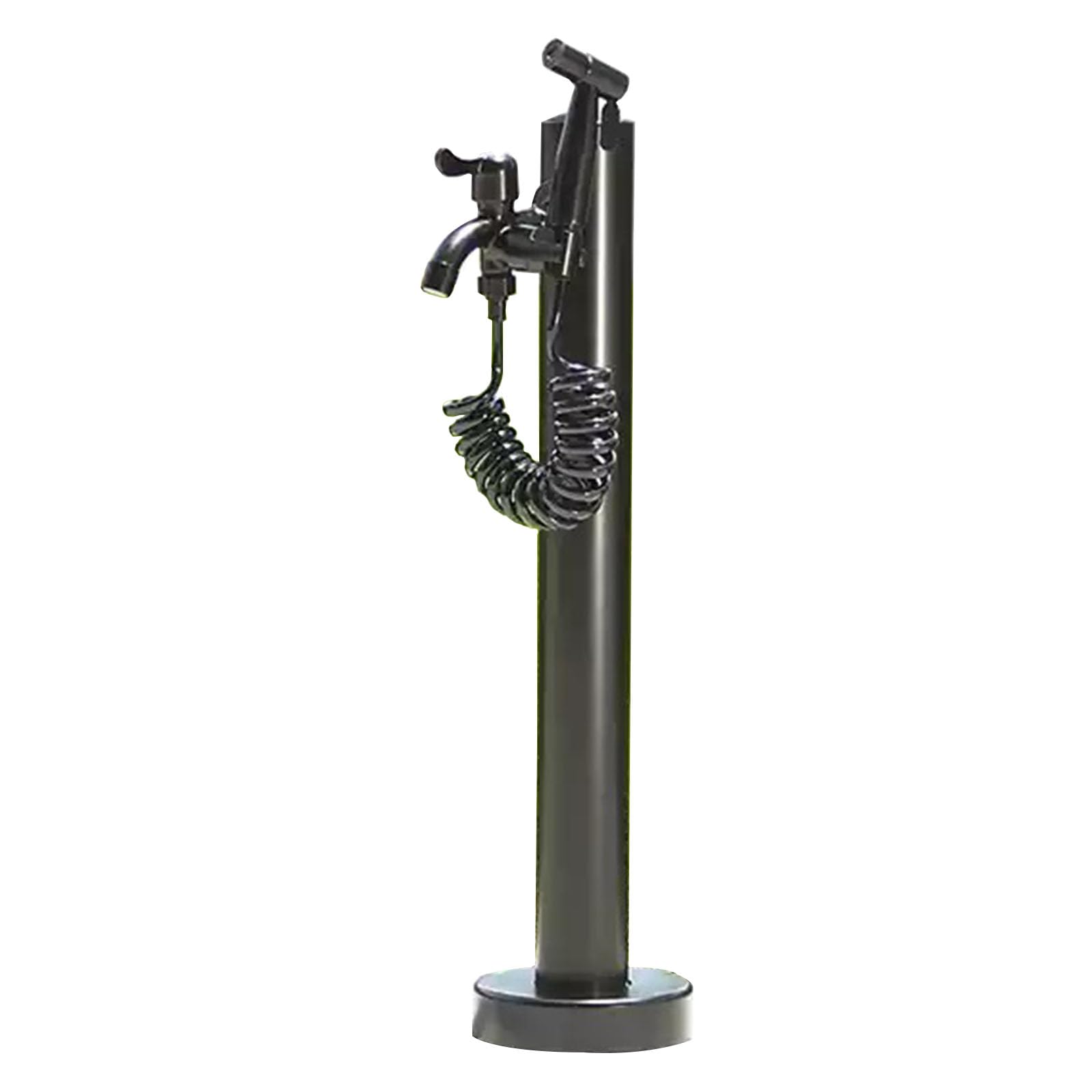 Uofgcru Black D 304 Stainless Steel Standing Water Tap, Vertical Water Column With Faucet, Freestanding Outdoor Hydration Source For Irrigation - 60Cm