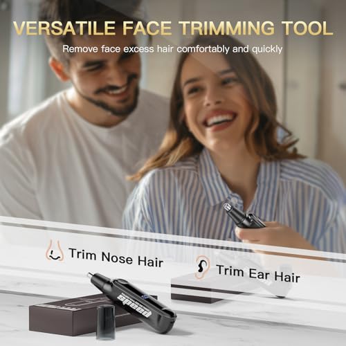 Image of coldSky Nose Trimmer for Men, Painless Electric Nose Ear Hair Trimmer, USB Rechargeable Cordless Trimmer with Digital Display, Portable for Home & Travel (Black)