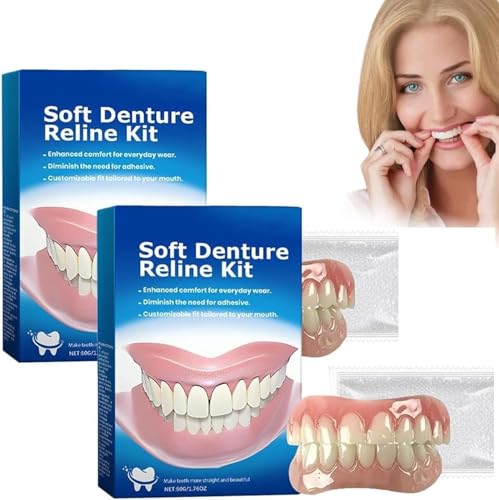 Kit de rebase de silicona para dentaduras postizas, material seguro, sin sustancias nocivas, reduce la pérdida de dientes y embellece tus dientes, mejorando rápidamente la belleza de tu sonrisa.