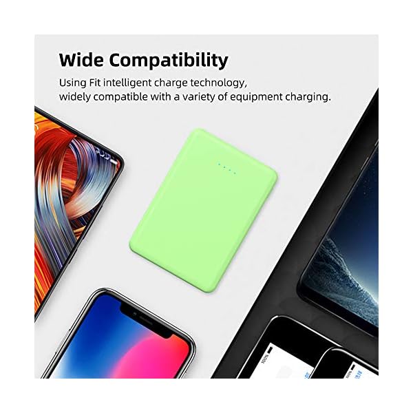 VANYUST Mini Power Bank,Portable Charger 5000mAh Capacity External Battery Pack Dual Output Port with LED Status Indicator Power Bank for iPhone, Samsung Galaxy, Android Phone,Tablet & etc (Green)