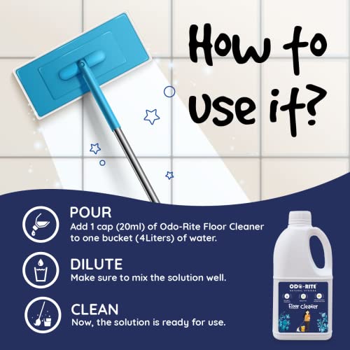Image of ODO-RITE natural floor cleaner (1 Ltr) works on all surfaces Bio technological based chemical free Child and pet safe floor cleaner (1 Litre) (1 Litre)