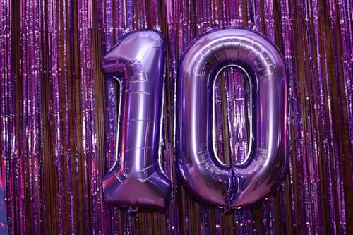 Image of 40 Inch Purple Number 6 Balloon Birthday Party Decorations for Men & Women | 40 Inch Purple inflatable foil number balloons, large birthday decorations for 6th birthday
