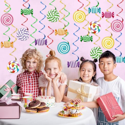 48pcs Candyland Birthday Party Swirls Decorations