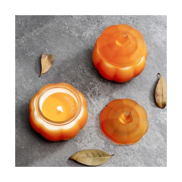Pumpkin scented candle 2pcs fall candle for table decor and thanksgiving gift 5oz  urban country home decor