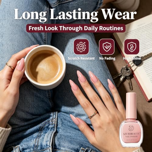 Image of AZUREBEAUTY Nude Pink Shimmer Nail Polish