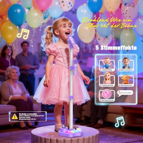 Karaoke Maschine Kinder mit 2 Mikrofon Kinder, Mädchen Geschenke Spielzeug – Ansicht 4