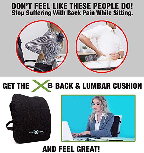 Original Coccyx Orthopedic Memory Foam Seat Cushion with 100% Memory Foam Lumbar Cushion - Thumbnail 7