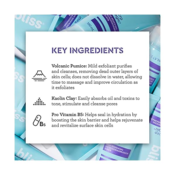 bliss Micro Magic | Skin-renewing Microdermabrasion Scrub | Straight-from-the-Spa | Tightens Pores & Brightens Skin | Paraben Free, Cruelty Free | 3.4 fl oz