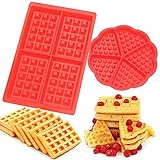 😋【Fácil de limpiar】 Puede ponerlos en el lavavajillas o lavarlos a mano para limpiarlos. Las bandejas de silicona son antiadherentes, de tipo masa no se atascan en las cavidades, e incluso si lo hicieran, podrías usar un poco de agua tibia para limpiarlas fácilmente.