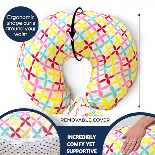 Image of VParents Multipurpose Baby Feeding Nursing Cum Maternity Pillow for New Born Cotton, Recommended for Maternity, Nursing, Medical Mite (Flower) 110496