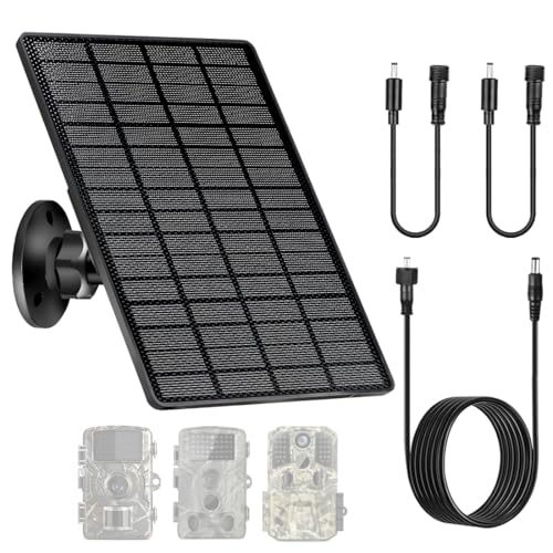 Solar Panel 6W for Trail Camera Solar Kit Build-in 6000mAh Rechargeable Battery Hunting Accessories for IP66 Waterproof Solar Power for Trail Camera