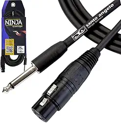 CABO DE MICROFONE NINJA HG 0,20 MM CONECTOR P10/XLR FEMEA 25FT 7,62 METROS PRETO - SANTO ANGELO