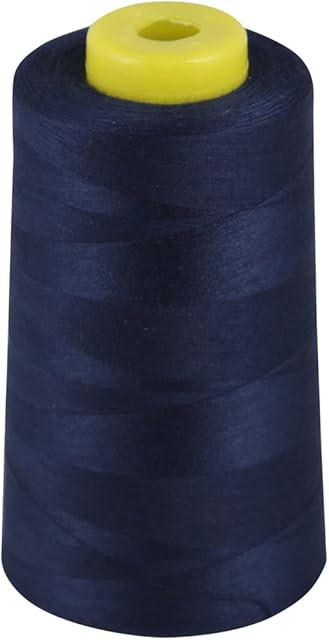OVERLOCKING THREAD - OVERLOCKER THREAD - POLYESTER THREAD - INDUSTRIAL SEWING THREAD - 4 X 5000 YARD SPOOLS - LARGE COLOUR SELECTION INCLUDING: BLACK WHITE RED BLUE CREAM NAVY PURPLE PINK GREEN GREY BROWN OLIVE SKY GOLD (NAVY BLUE 422)