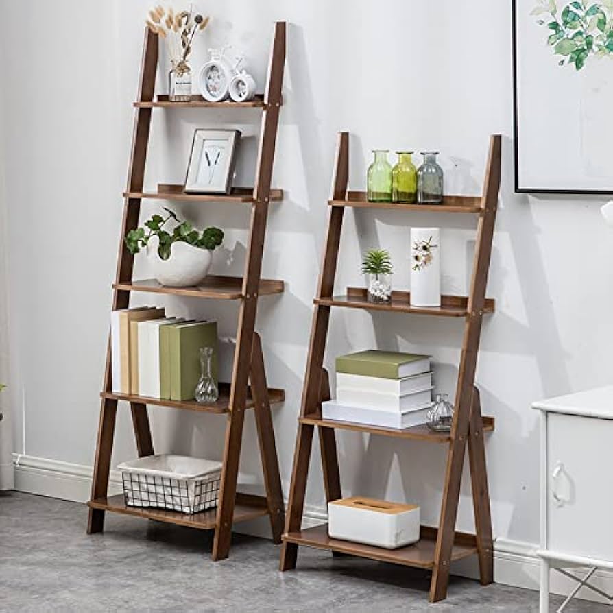 黒い木製ラダーラック 4段 Amazon｜ラダーラック おしゃれ 木製 アイアン ラダーシェルフ