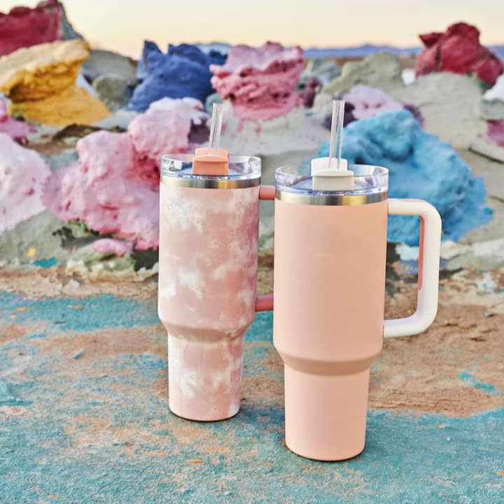 Miniatura 6 de Airboat - Paquete de 6 popotes de repuesto para vaso Stanley 40 30 20 14 onzas, popote reutilizable de acero inoxidable transparente con purpurina y