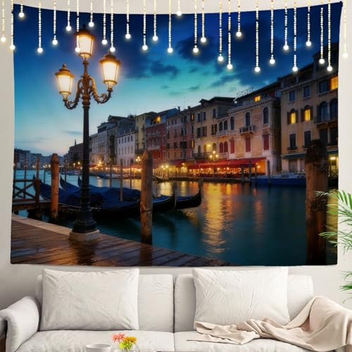 Tenture Venise coucher de soleil pour créer un salon bohème et une chambre cosy