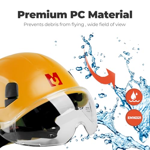 Casque de sécurité ABS avec visière et bandeau absorbant ajustable de 53 à 63 cm