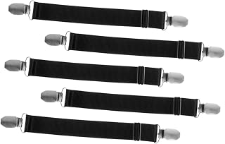 GARVALON Antideslizantes Ajustables para Botas Accesorios De Ciclismo para Clips para Puños Elástica Multifuncional Color Negro 5 Piezas