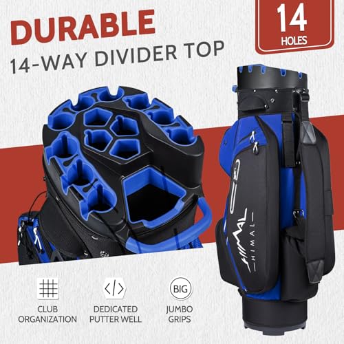UNIHIMAL 14-Way Golf Cart Bag Pro with Full Length Divider Top, Golf Bag for Men with Handles and Rain Cover - Thumbnail 5