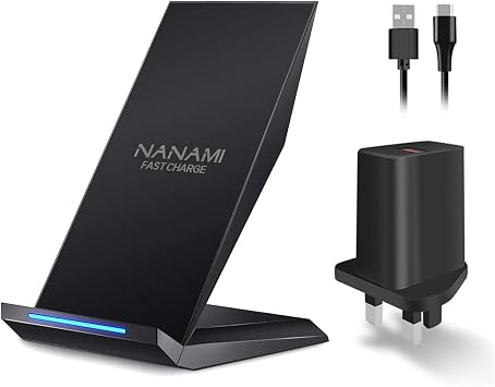 NANAMI Wireless Charger with Plug for - Fast Cordless Charger for iPhone 17 16 15 14 13 12 11 SE2 XS XR X 8Plus, Induction Charging Stand for Samsung Galaxy S26 S25 S24 S23 S22 S21 S20 S10 S9