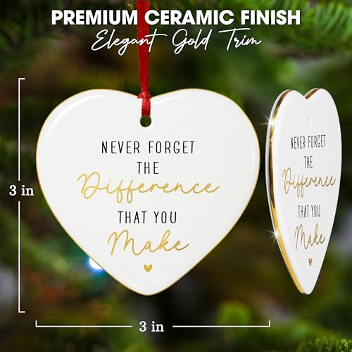 OASSIE Christmas Thank You Gifts for Women - Ceramic Christmas Ornaments 2025 for Tree Decorations - Appreciation Retirement Stocking Stuffers Gifts for Women Boss Coworker Teacher Nurse Friend