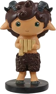 Ebros Greekies Collection Greek Mythology Pan Holding Flute Statue 3.75" Tall God of The Wild Music Shepherds and Companion of Nymphs Collectible Figurine