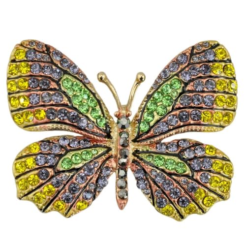 Image of 4Pcs Set Empress Monarch Winged Butterfly Crystal Rhinestones Brooch Pin