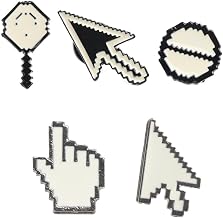 5Pcs Cursors Enamel Pin Mouse Finger Badge Lapel Denim Shirt Adjacent White Minimalist Computer Gesture Gift