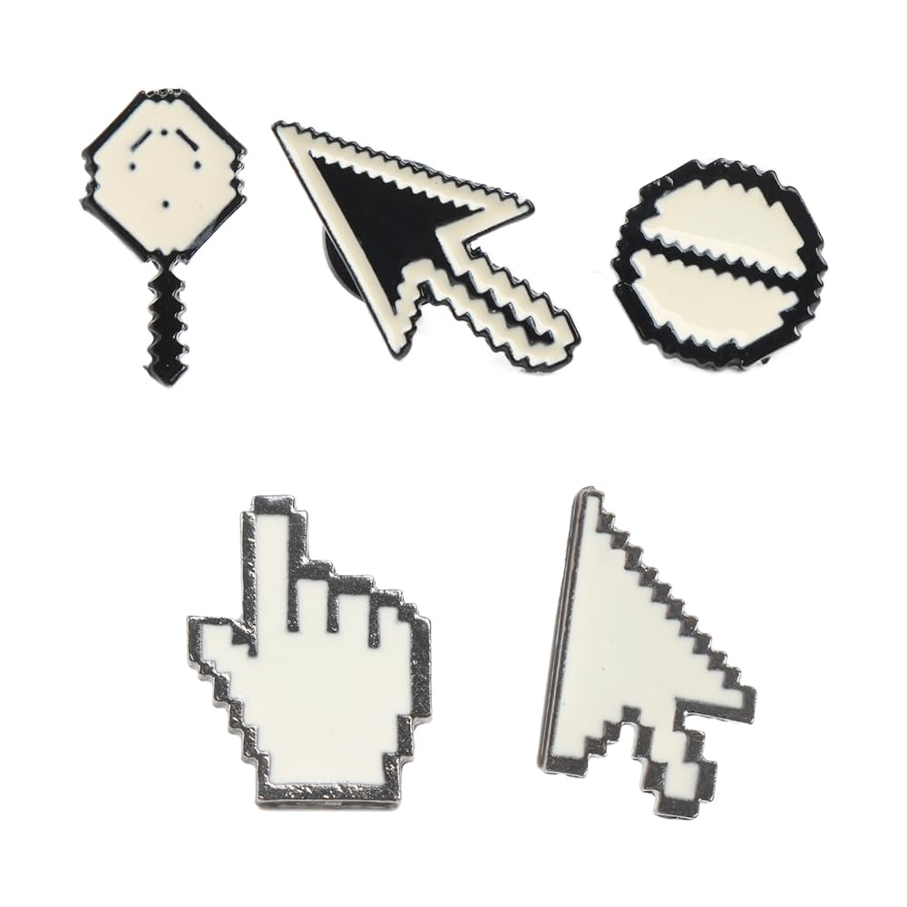 Snapklik.com : 5Pcs Cursors Enamel Pin Mouse Finger Badge Lapel Denim ...