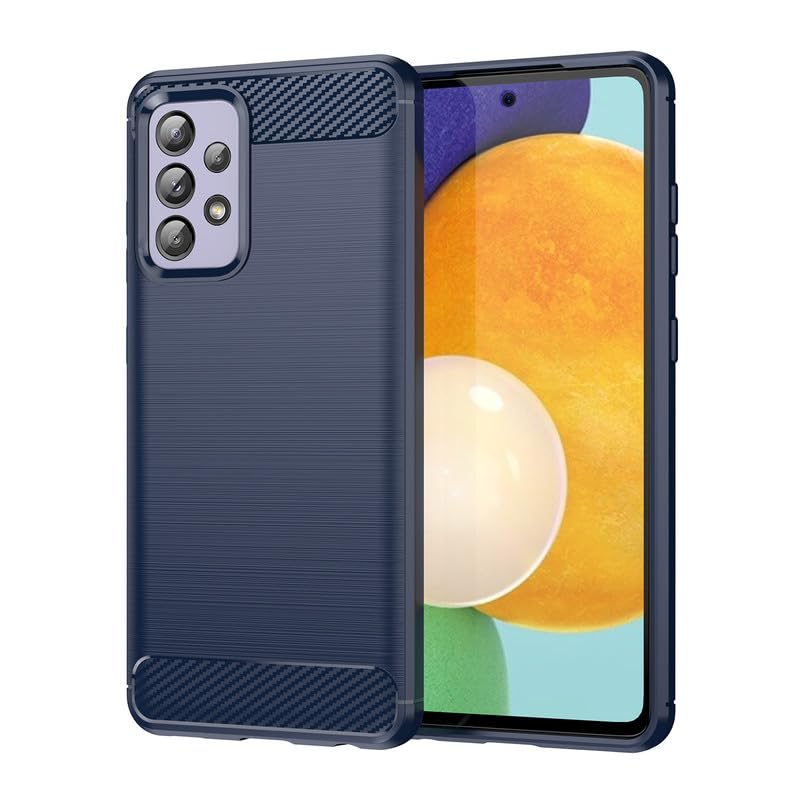 Image of Hybrid Carbon Fiber Back Case for Samsung Galaxy A52 / A52s 5G (Blue)