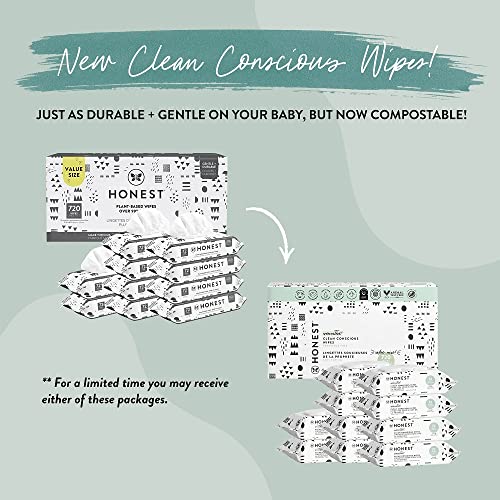The Honest Company Clean Conscious Wipes | 99% Water, Compostable, Plant-Based, Baby Wipes | Hypoallergenic, Ewg Verified | Pattern Play, 720 Count #TOP1