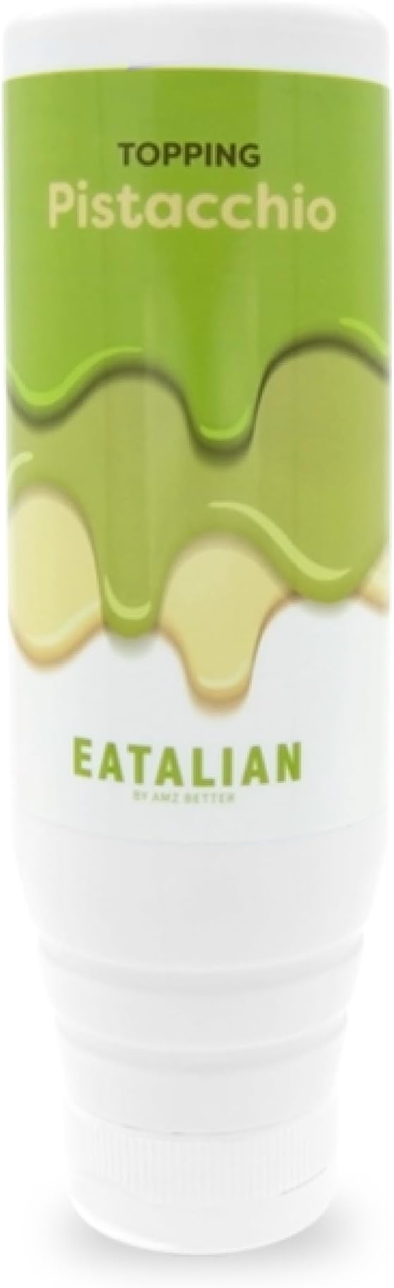 EATALIAN by AMZ BETTER Pistachio Flavoured Topping, Sweet Protein Cream in 300 gr Squeezer, Made in Italy, Pistachio Sauce Ideal for Decorating Ice Cream, Desserts and Dubai Chocolate