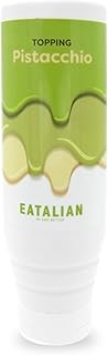 EATALIAN by AMZ BETTER Pistachio Flavoured Topping, Sweet Protein Cream in 300 gr Squeezer, Made in Italy, Pistachio Sauce Ideal for Decorating Ice Cream, Desserts and Dubai Chocolate