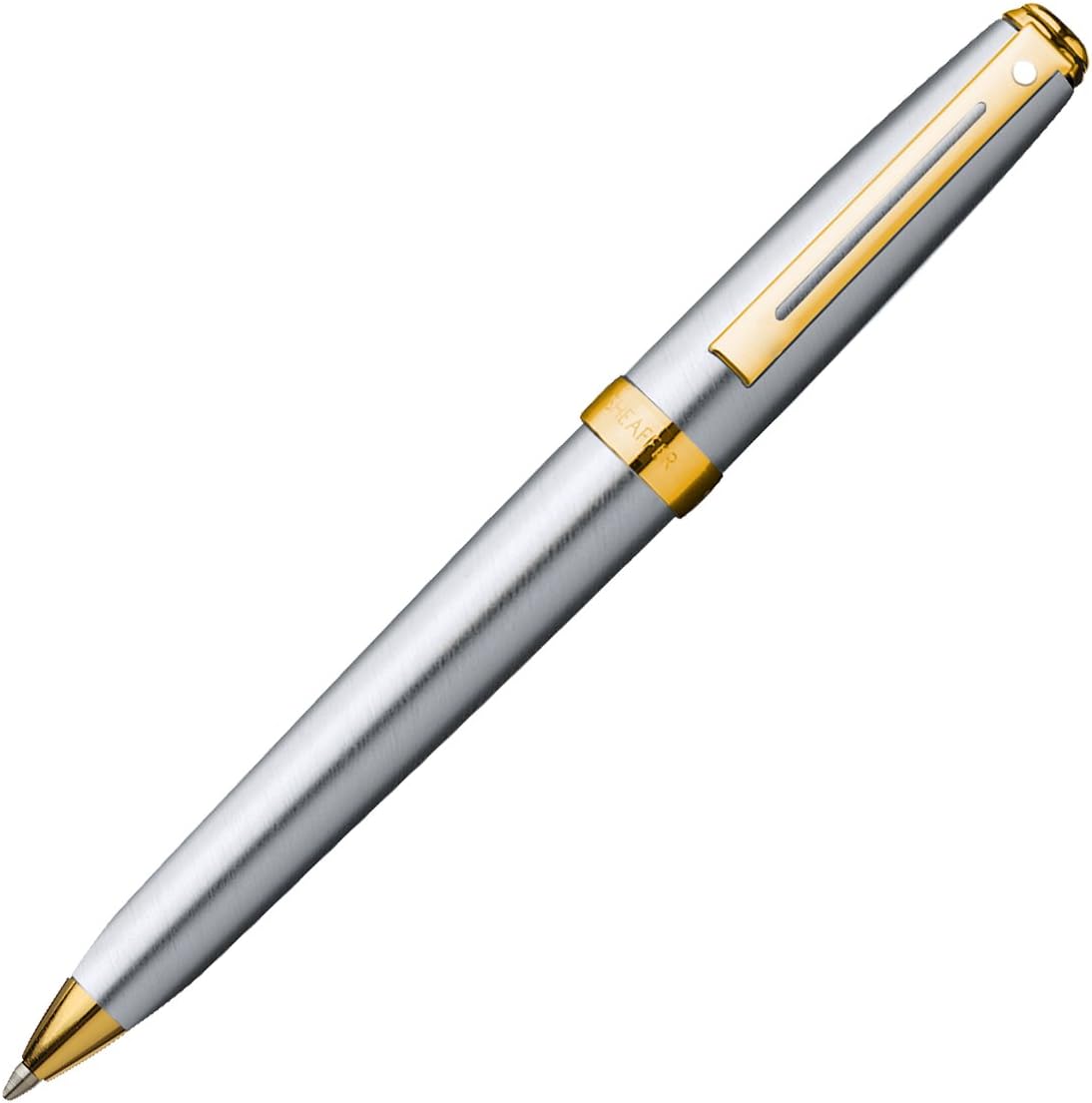 Sheaffer Prelude Ball Point, Brushed Chrome Plate Finish with 22K Gold Plate Trim (SH/342-2)