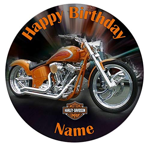 Glacage Comestible Pour Gateau Harley Davidson 19 Cm Rond Amazon Fr Epicerie